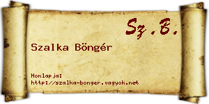 Szalka Böngér névjegykártya